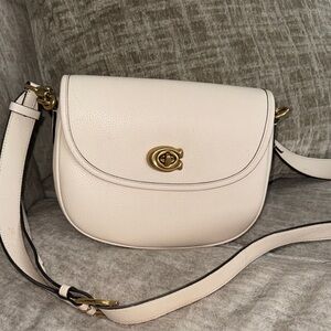 Coach White Crossbody Bag with Gold Hardware